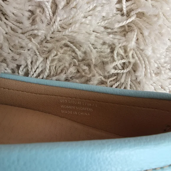 Artisure Light Blue Leather Penny Loafers Size 9.5 - Picture 7 of 7